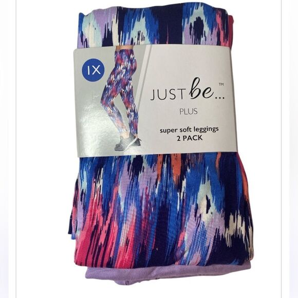 Paint Brush Purple Rose two pack leggings - Picture 1 of 5